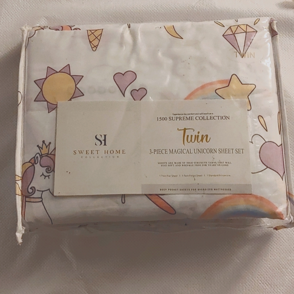 Twin 3-Piece Unicorn Sheet Set